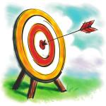 bullseye target and arrow